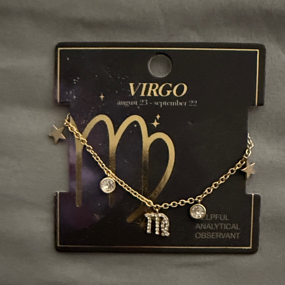 Virgo Zodiac Gold Necklace